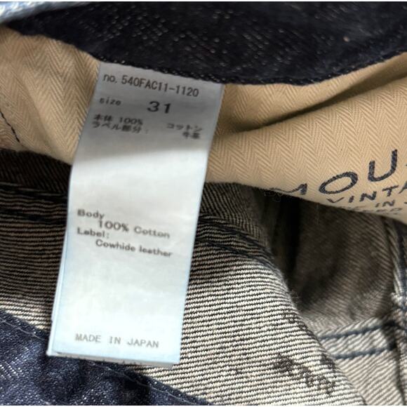 MOUSSY Vintage Emma Tapered Mid 100% Cotton Jeans Dark Blue 31 - Picture 6 of 7